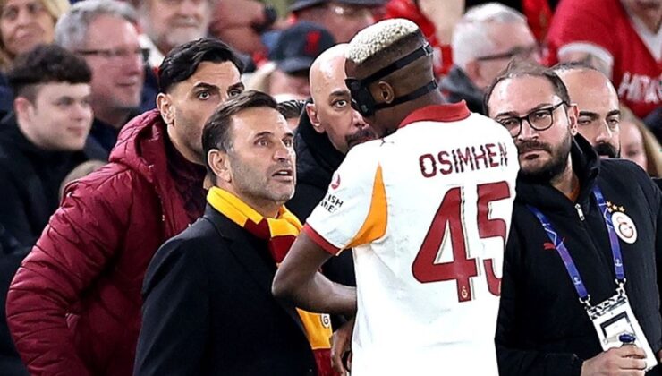 Galatasaray’da Victor Osimhen maça devam edemedi!