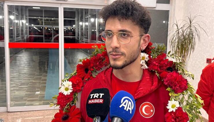 Türk spor tarihine geçti, madalyasını annesinin boynuna taktı! Furkan Akar’ Erzurum’da çiçekli karşılama